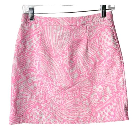 Lilly Pulitzer Dresses & Skirts - Lilly Pulitzer Womens Mini Skirt Pink White Sea Shell Print Cotton Size 2